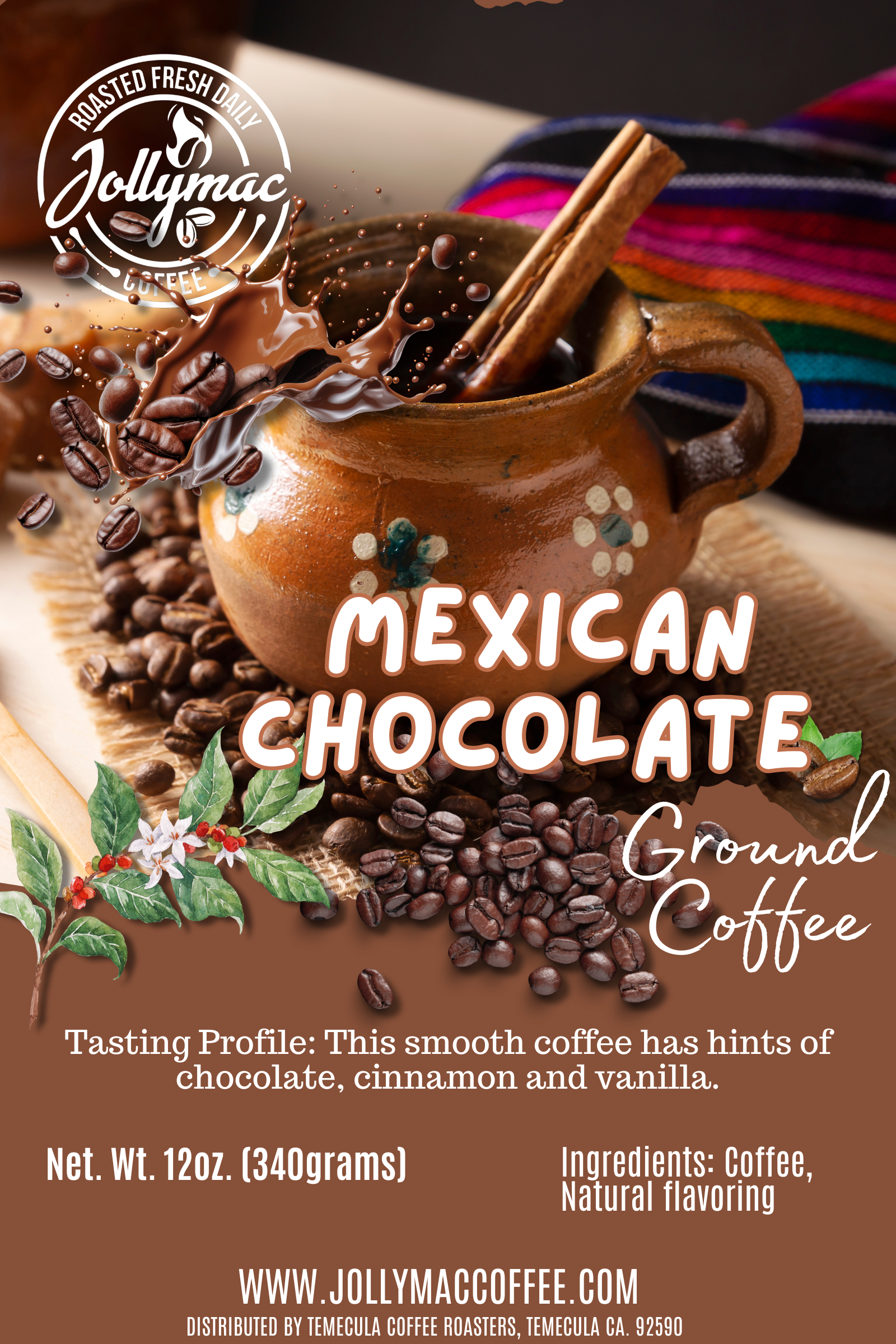 Mexican Chocolate 12 oz. Ground – Jollymaccoffee & Tea Co.